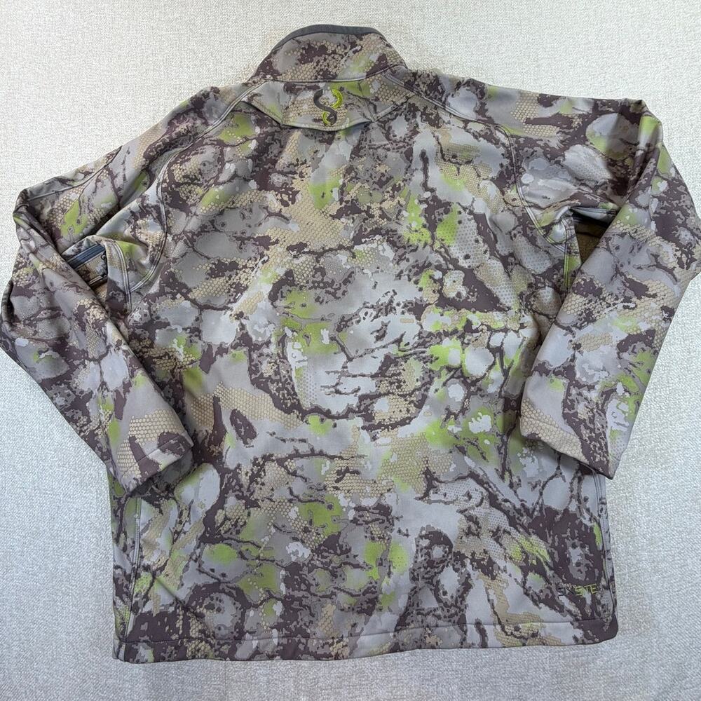Sixsite Mens 2XL Tan Green Rana Camo Soft Shell Full Zip Hunting Jacket Outdoor - Picture 2 of 12